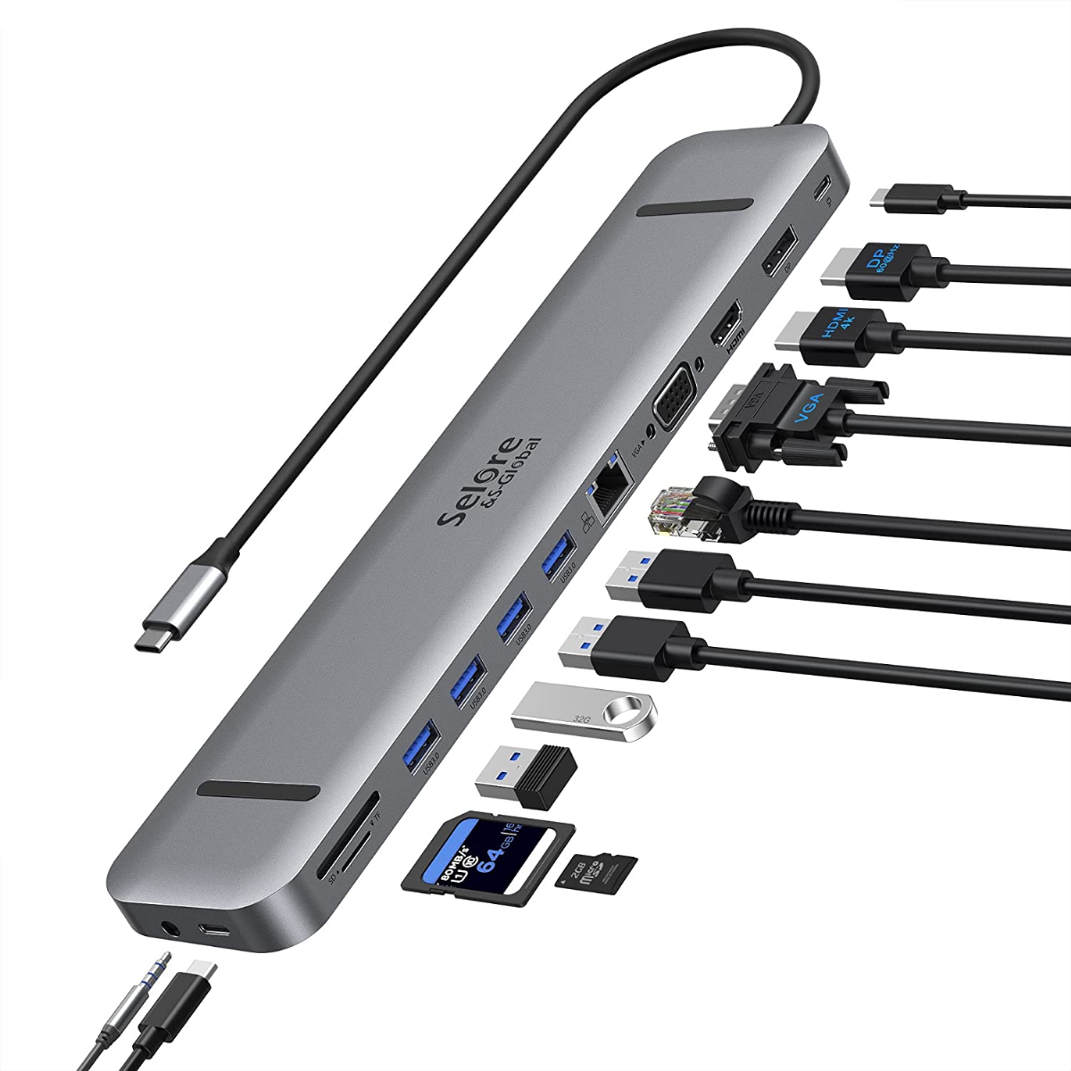 Selore S Global USB C Docking Station 13 In 1 USB C Docking Station