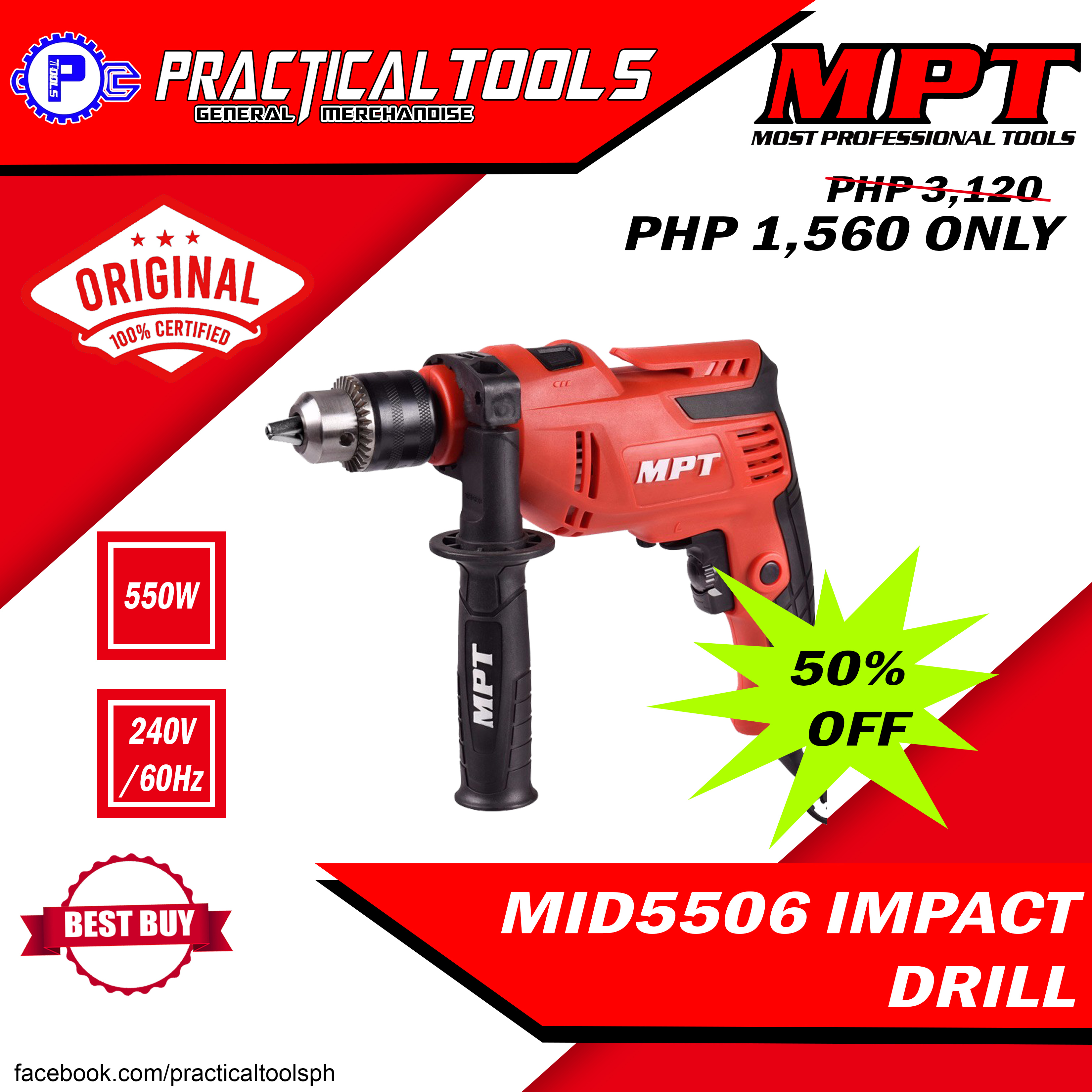 MPT MID5506 550W IMPACT DRILL Lazada PH