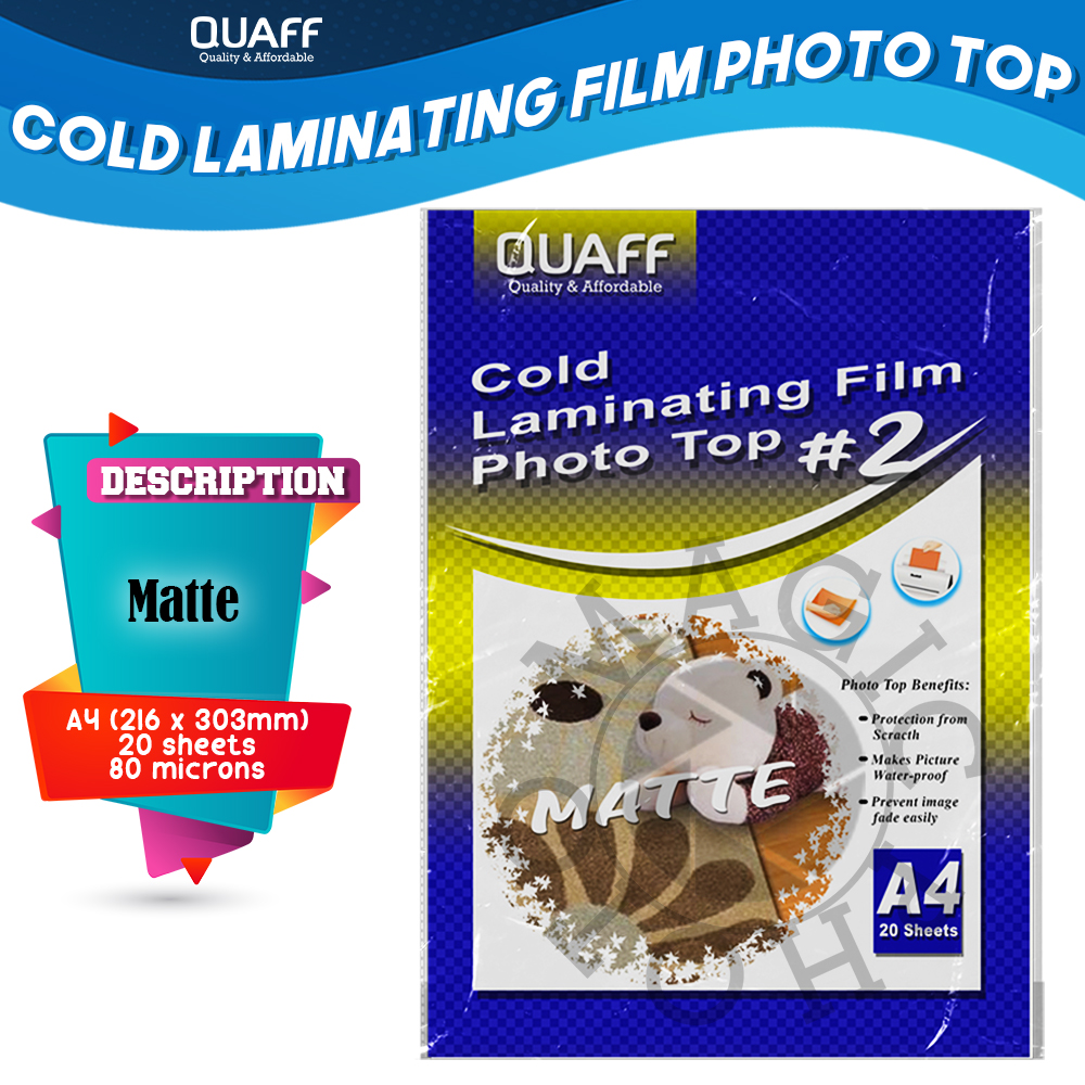 Mp Quaff Photo Top Cold Laminating Film A Size Micron Sheets