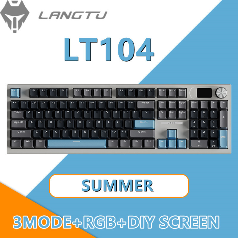 LANGTU LT104 Mechanical Keybaord RGB Backlit Hotswap Knob DIY Screen