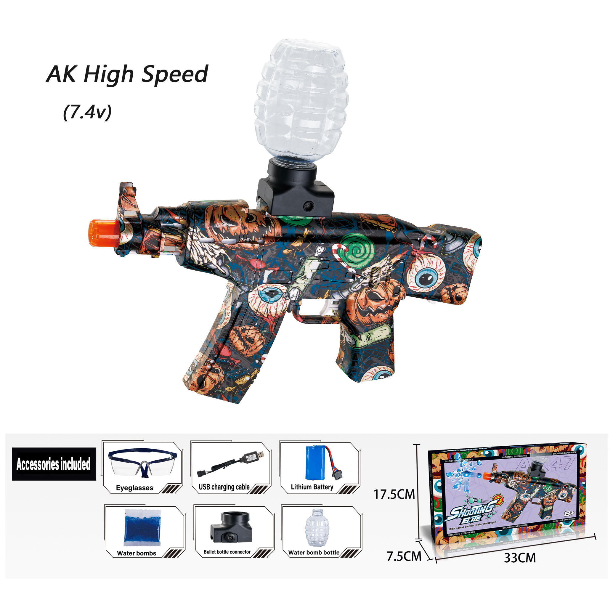 Aynmergel Blaster Electric Gel Splatter Ball Gun Toy Ak Aug M For