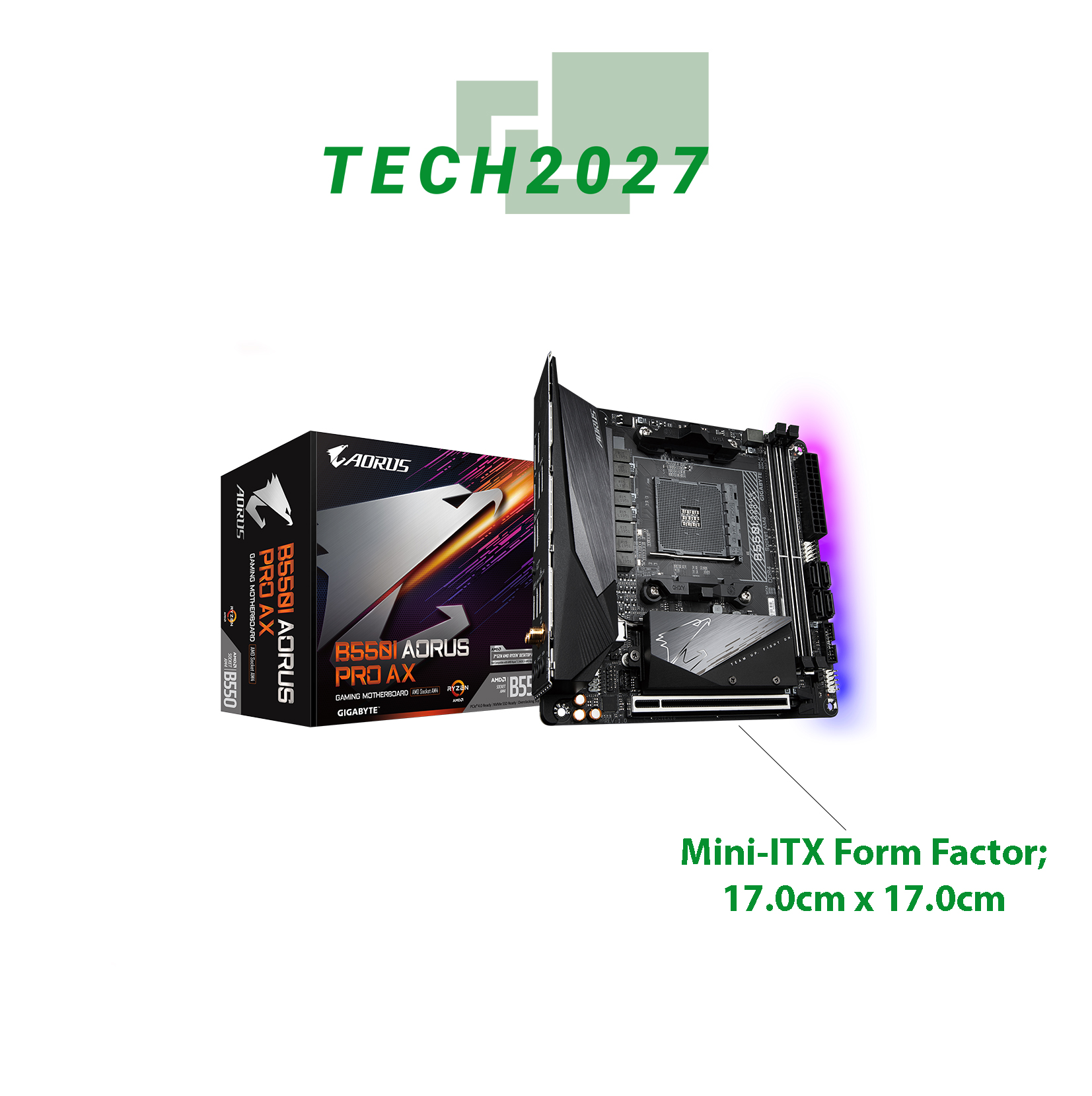 GIGABYTE B550I AORUS PRO AX AM4 AMD B550 Mini ITX Motherboard With Dual