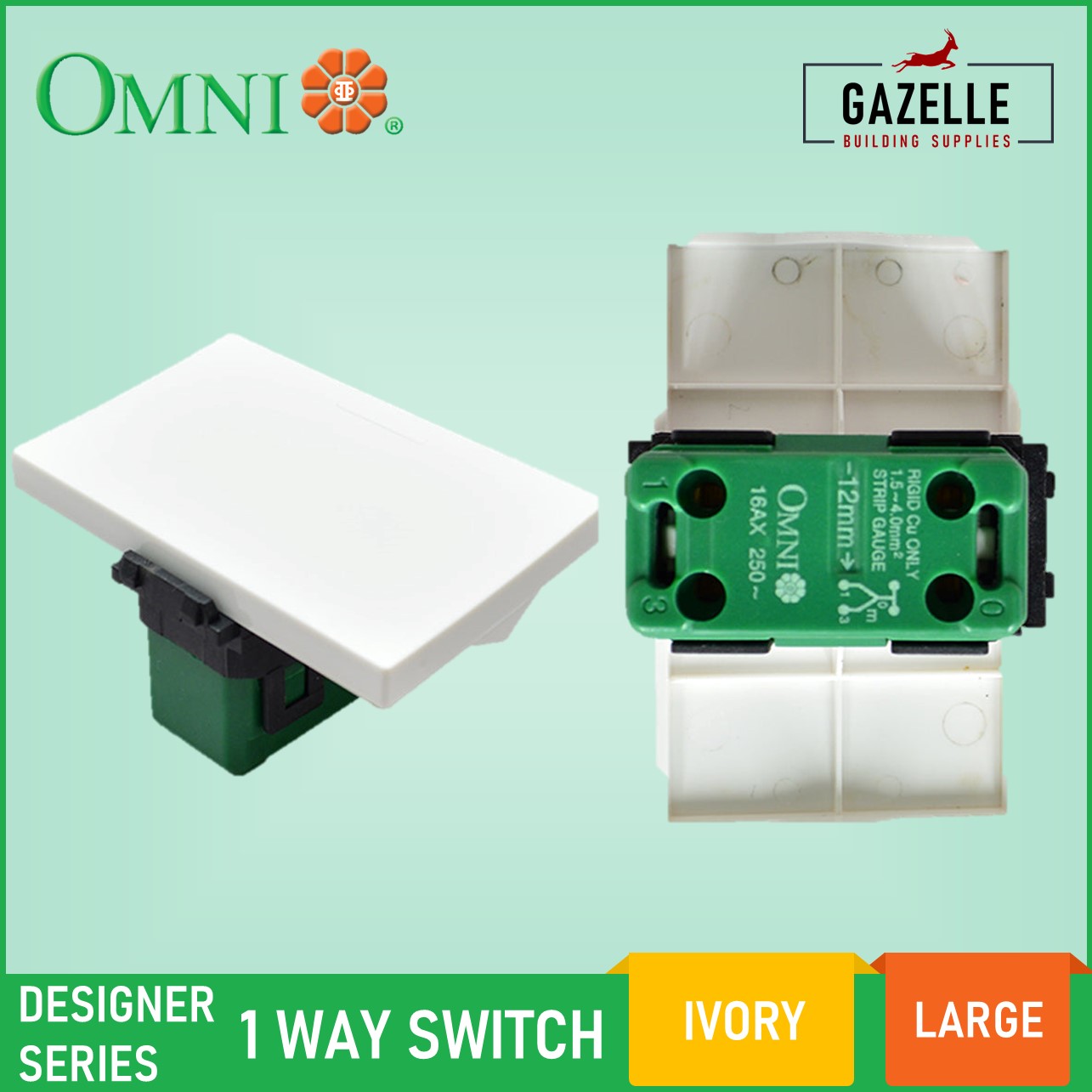 Omni Designer Series 1 Way Switch 16A Ivory Large DWS 513 Lazada PH