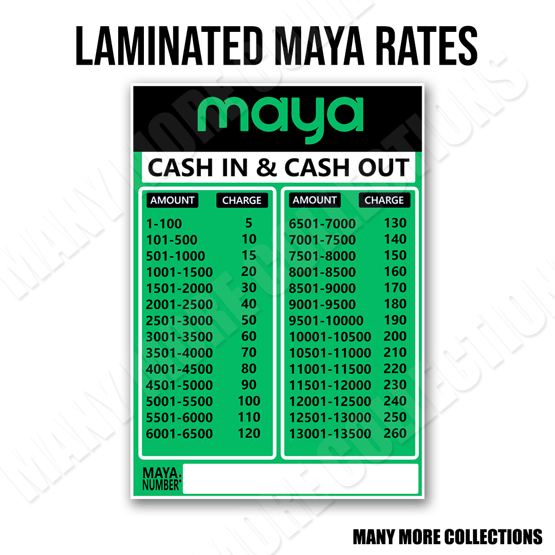 Gcash Maya Rate Laminated Signage Back To Back Print Lazada PH