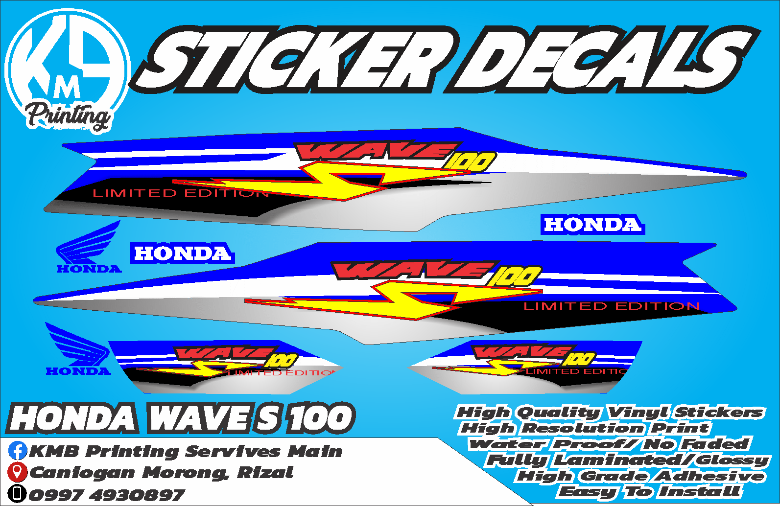 Honda Wave S R 100 Stock Sticker Decals Lazada PH