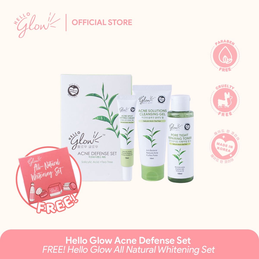 Hello Glow Acne Defense Set FREE All Natural Whitening Set Lazada PH