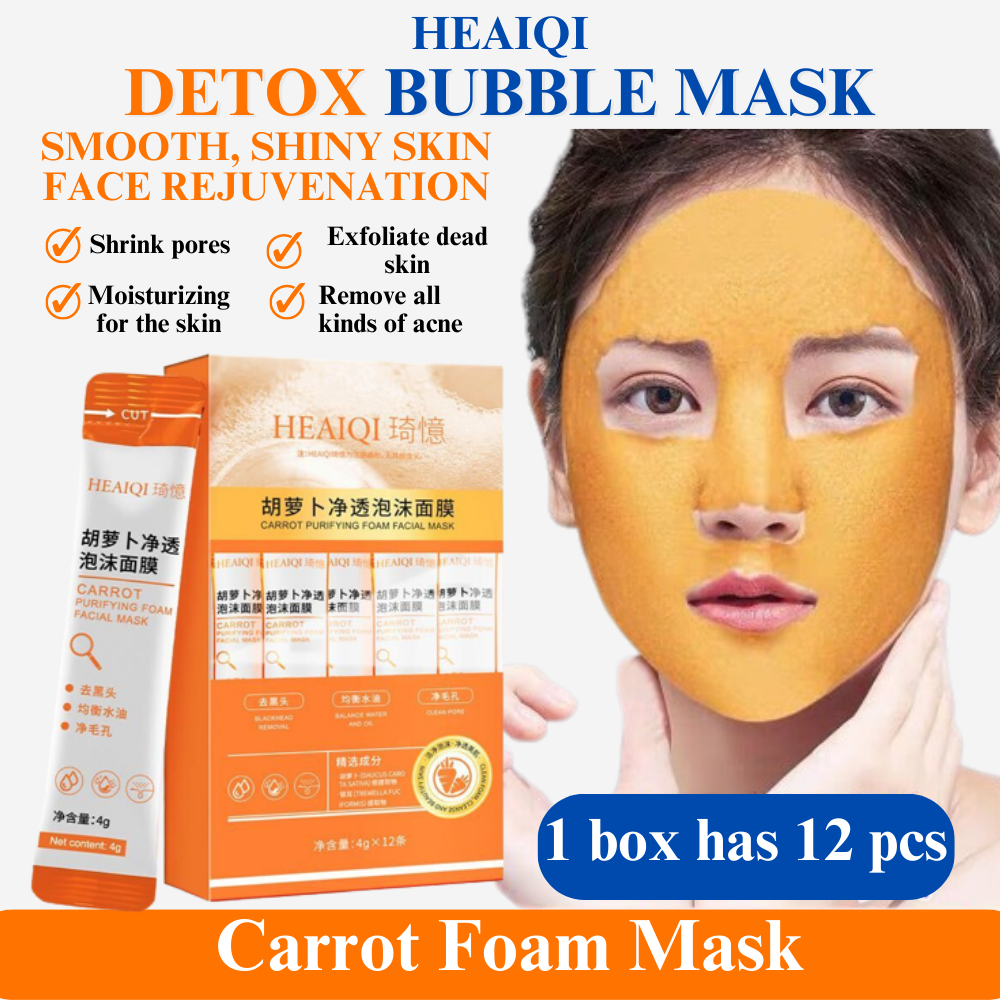 Heaiqi Detox Bubble Mask Jeju Carrot Bubble Mask With Pcs Box