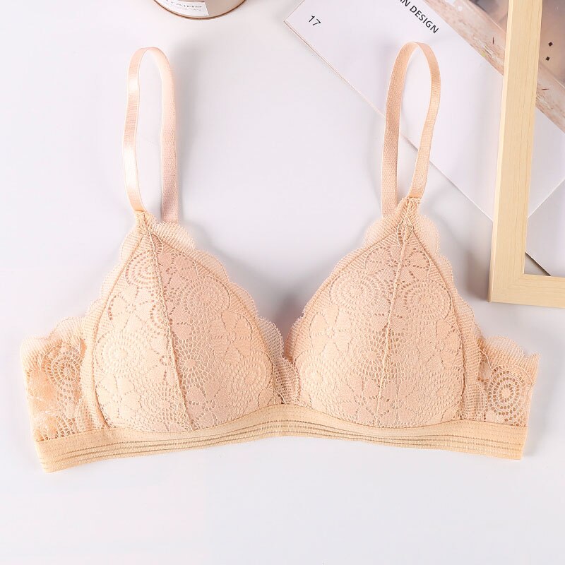 ECMLN French Lace Bras For Women Sexy Lingerie Solid Underwear Wire