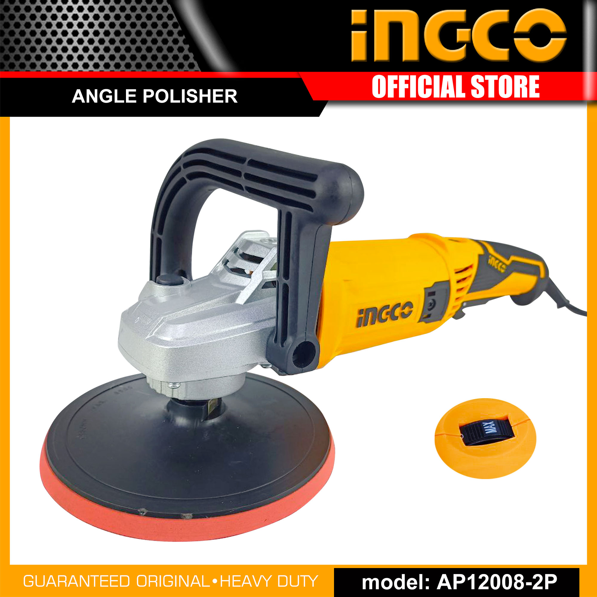 Ingco AP12008 2P 1200W Electric Angle Polisher Buffing Machine 7 IPT