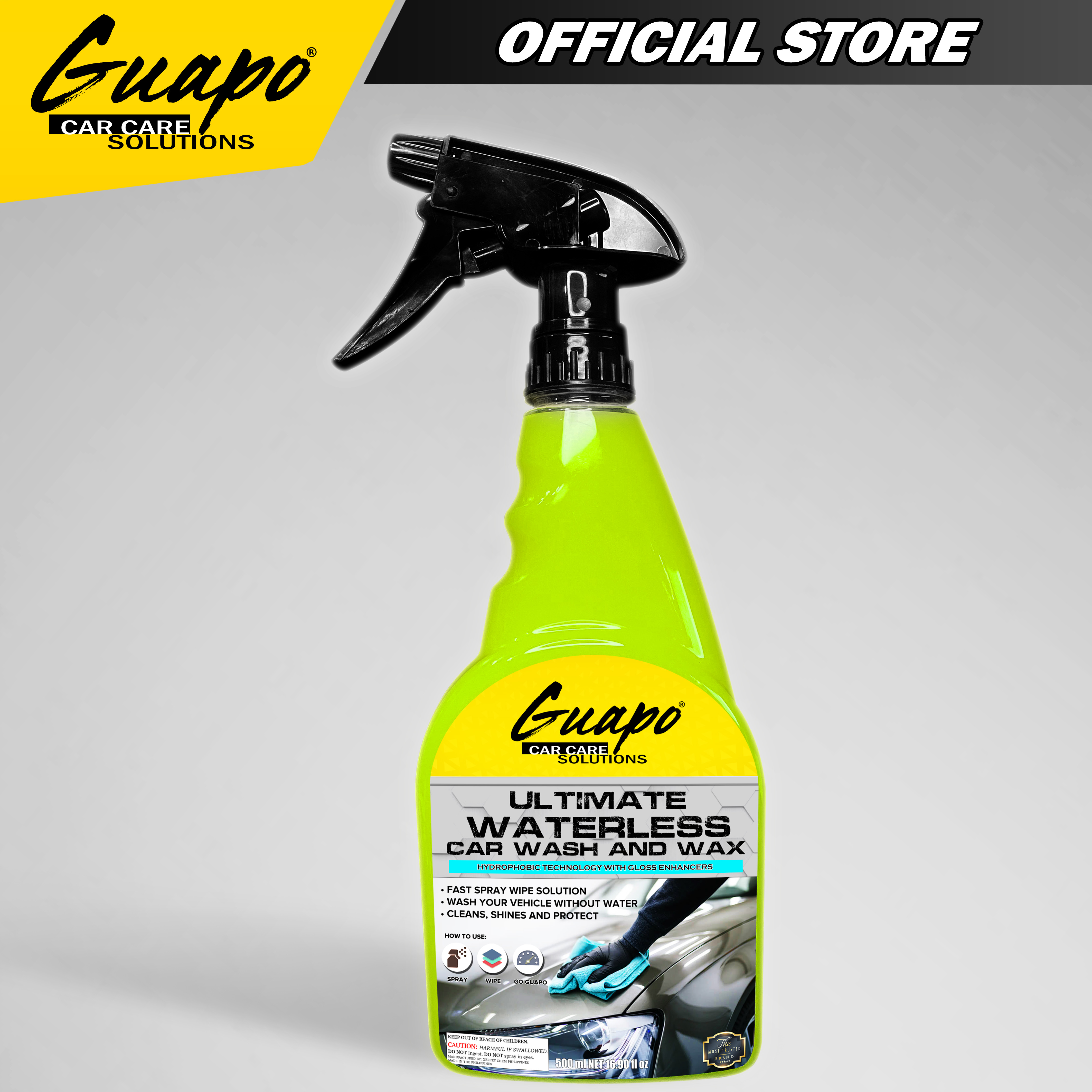 Guapo Waterless Wash And Wax Waterless Car Wash Spray 500ml Lazada PH