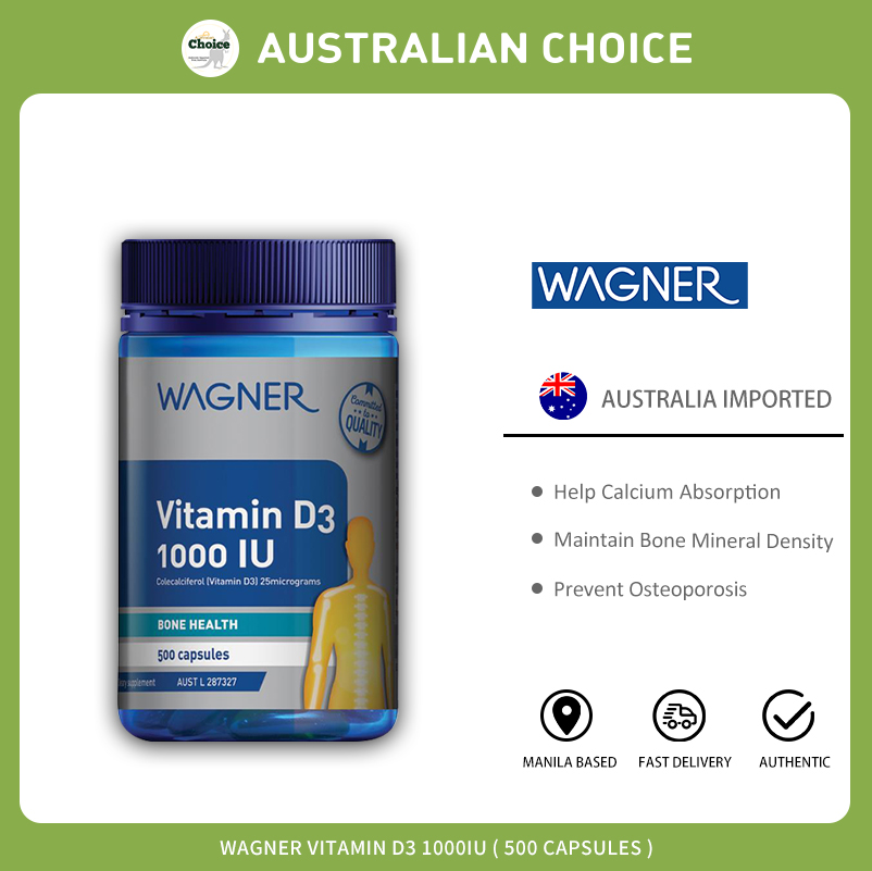 Wagner Vitamin D3 1000IU Bone Health 500 Capsules Lazada PH