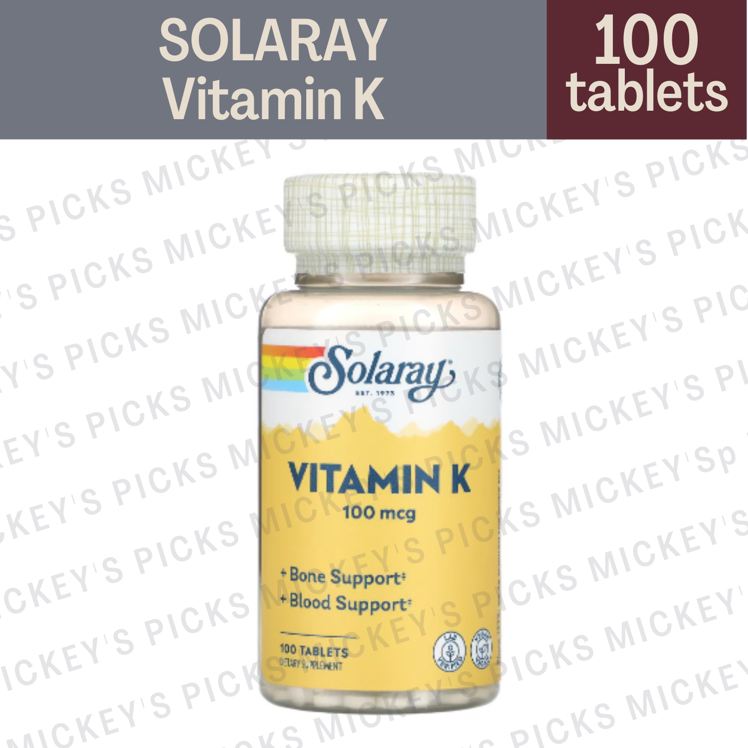 Solaray Vitamin K Mcg Tablets Lazada Ph