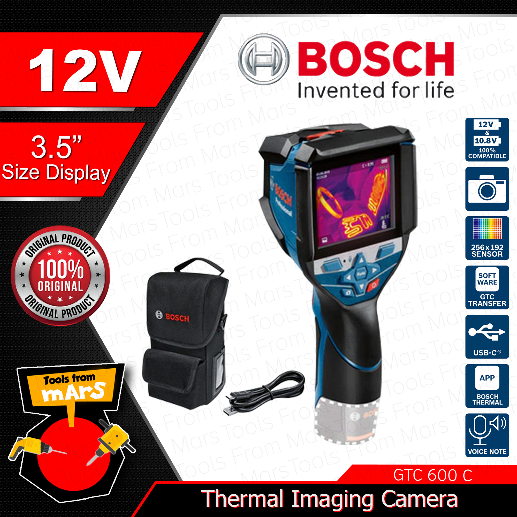 Bosch Thermal Scanner Camera V Lithium Battery Power Source Gtc C