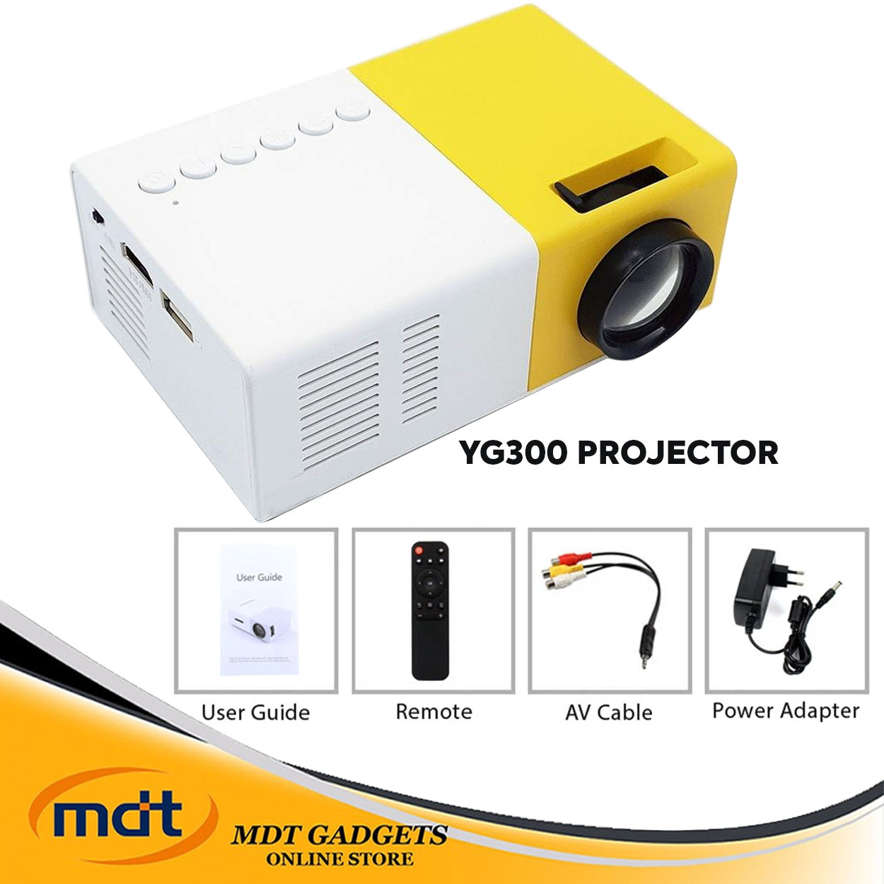 Yg Lumens Mini Portable Projector Yellow White Lazada Ph