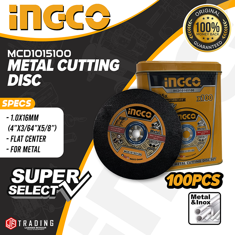 Ingco Original Abrasive Metal Cutting Disc Set For Angle Grinder Jf