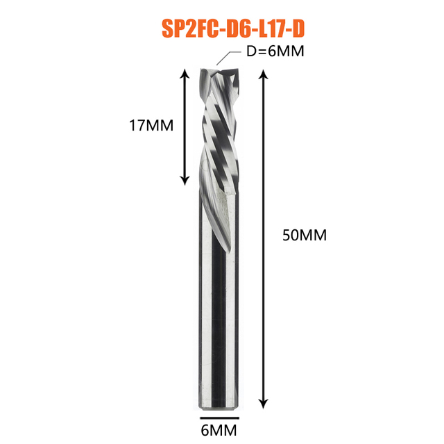 Compression Milling Cutter Woodwork UP DOWN Cut Two Flutes Spiral