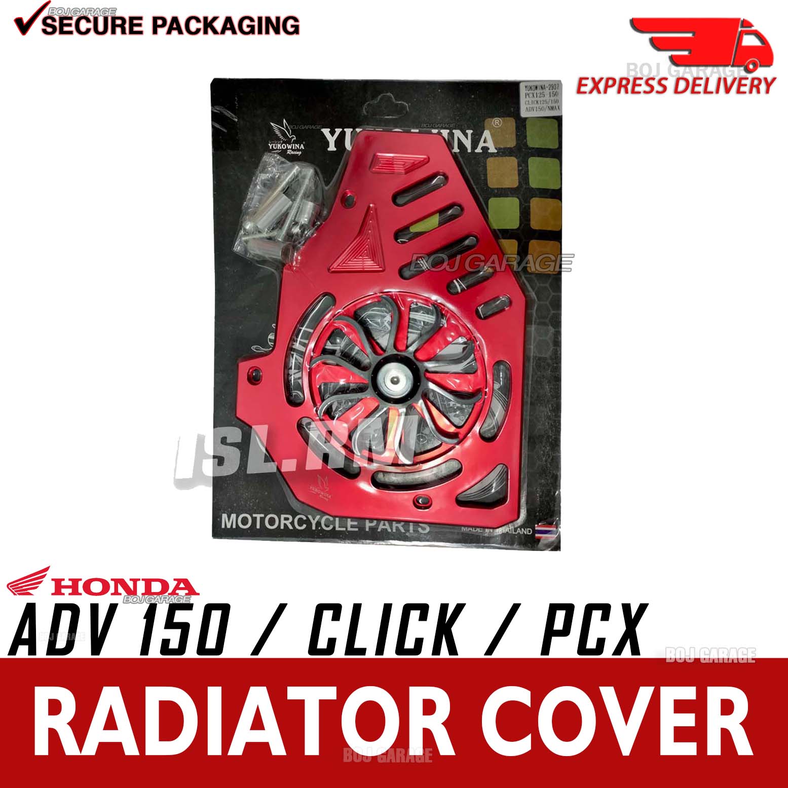 Honda ADV 150 CLICK PCX NMAX AEROX V1 V2 Radiator Cover Spinner RED