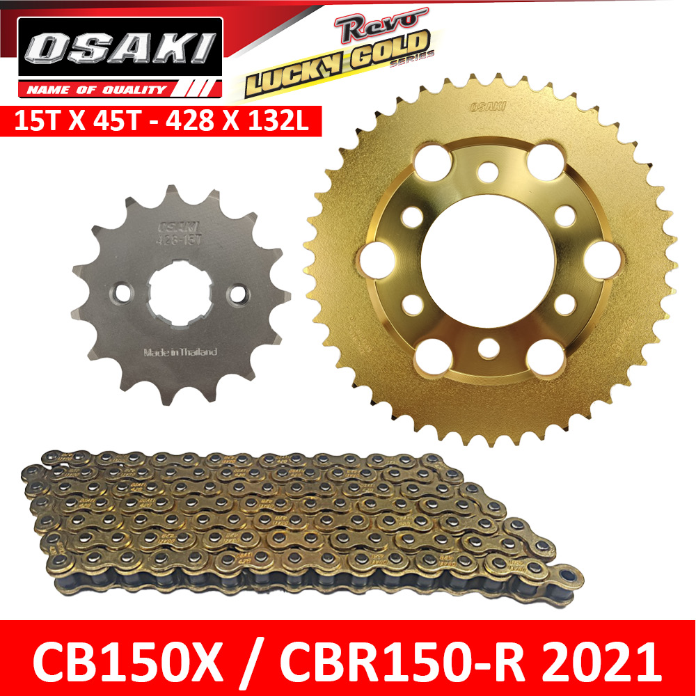 Honda CB150X CBR150 R New Model Osaki Lucky Gold Chain Sprocket Set