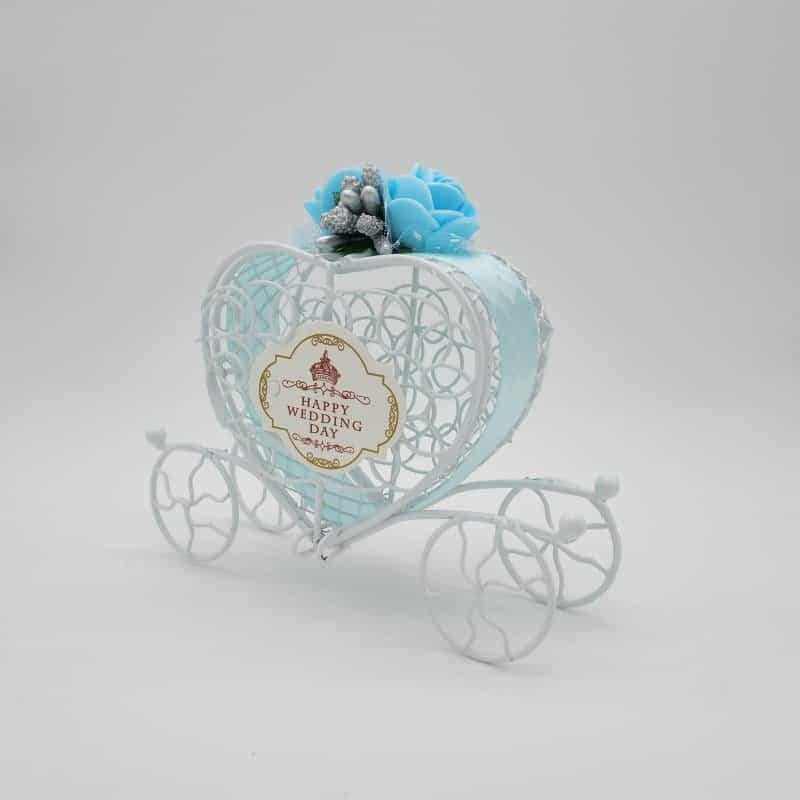 10 Pcs Light Blue Coach Metal Carriage Useful Unique Wedding Debut