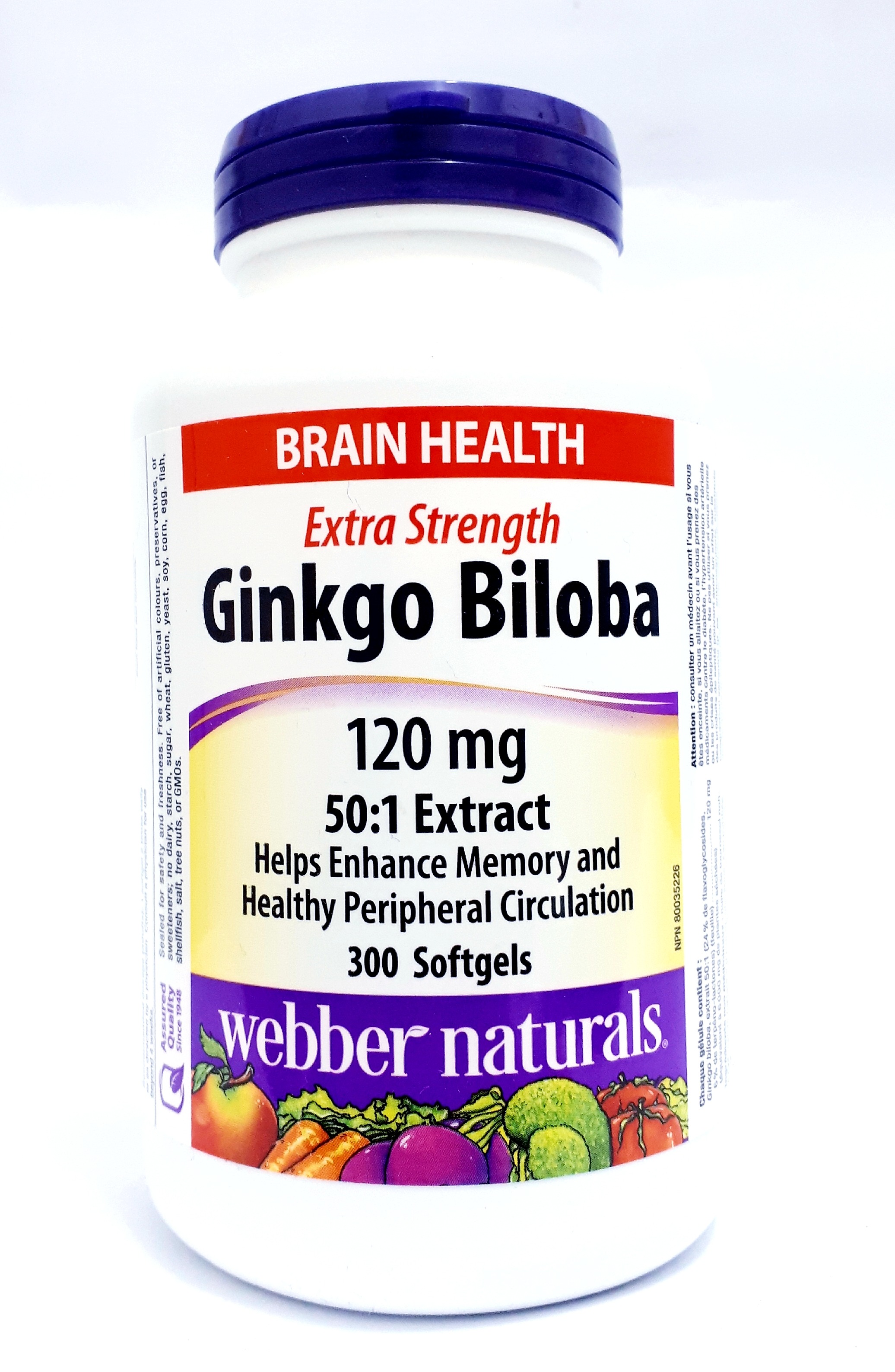 Webber Naturals Ginkgo Biloba Mg Brain Health Extra Strength