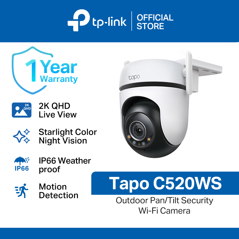 TP Link Tapo C520WS 2K Outdoor Pan Tilt Wi Fi Camera Starlight Night