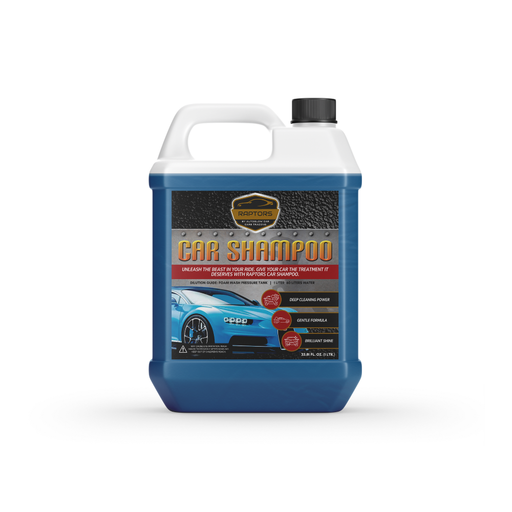 Raptors Car Shampoo Wash And Wax With Foam Booster 1 Gallon 1 Liter