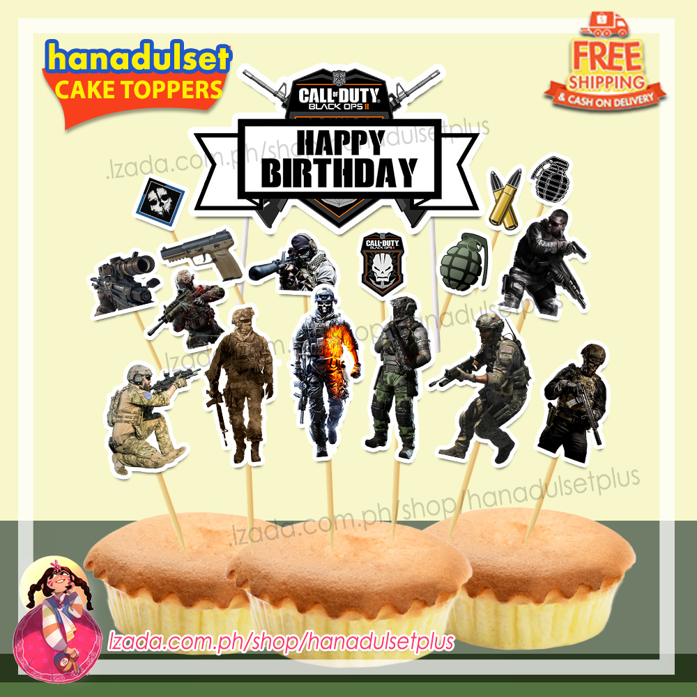 Call Of Duty Hdsph Happy Birthday Cup Cake Topper SET Lazada PH