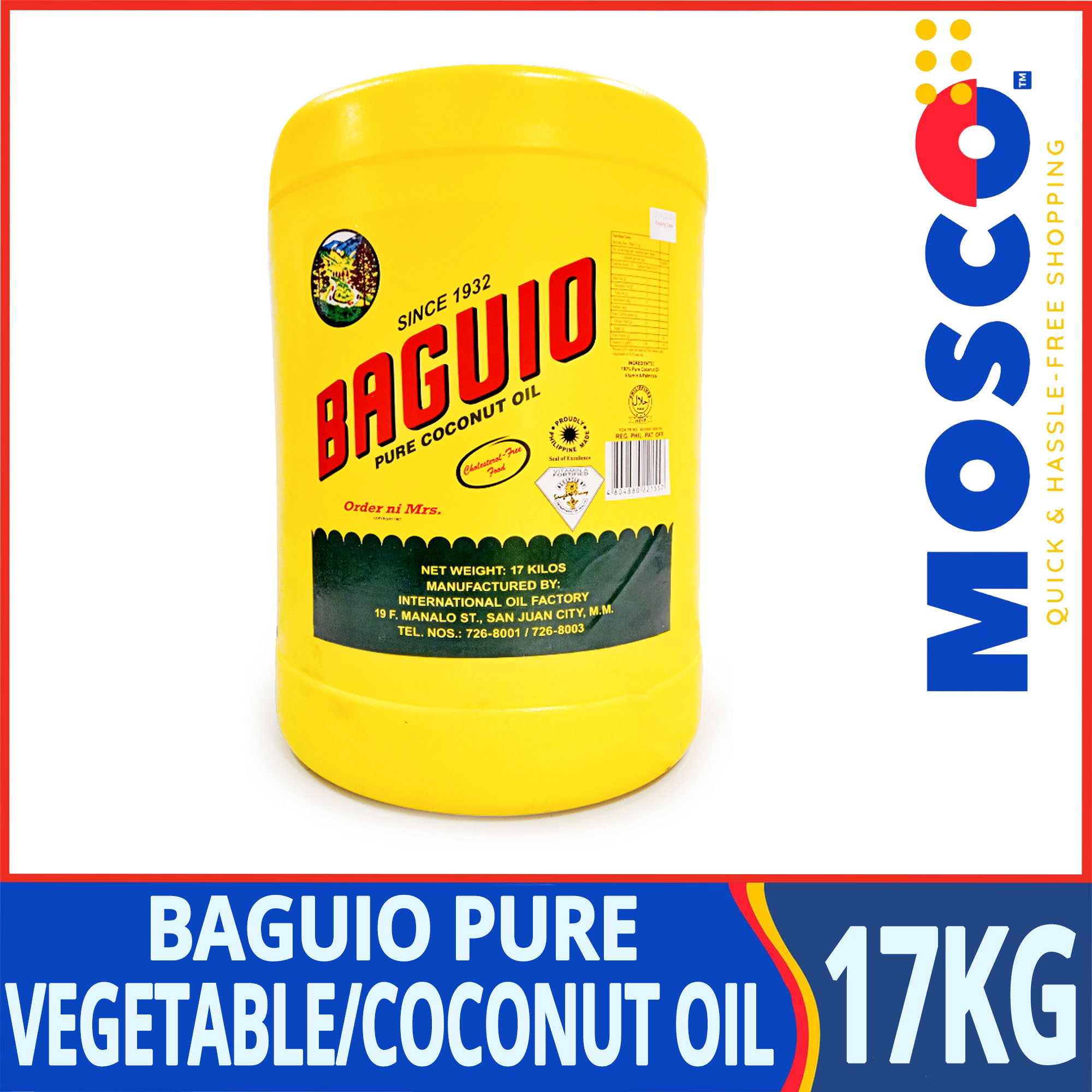 Baguio Pure Vegetable Coconut Oil 17kg Lazada PH