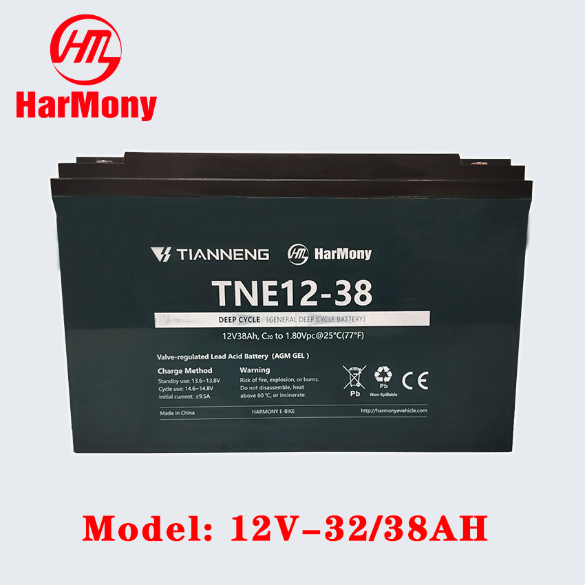 Harmony Ebike Battery 12V20 25 28 32 38 52AH Deep Cycle Gel Type Large