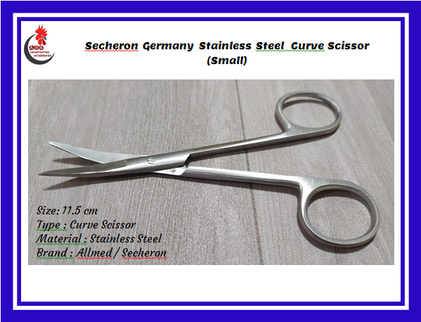 Secheron Germany Stainless Steel Curve Scissor Small Gaffing