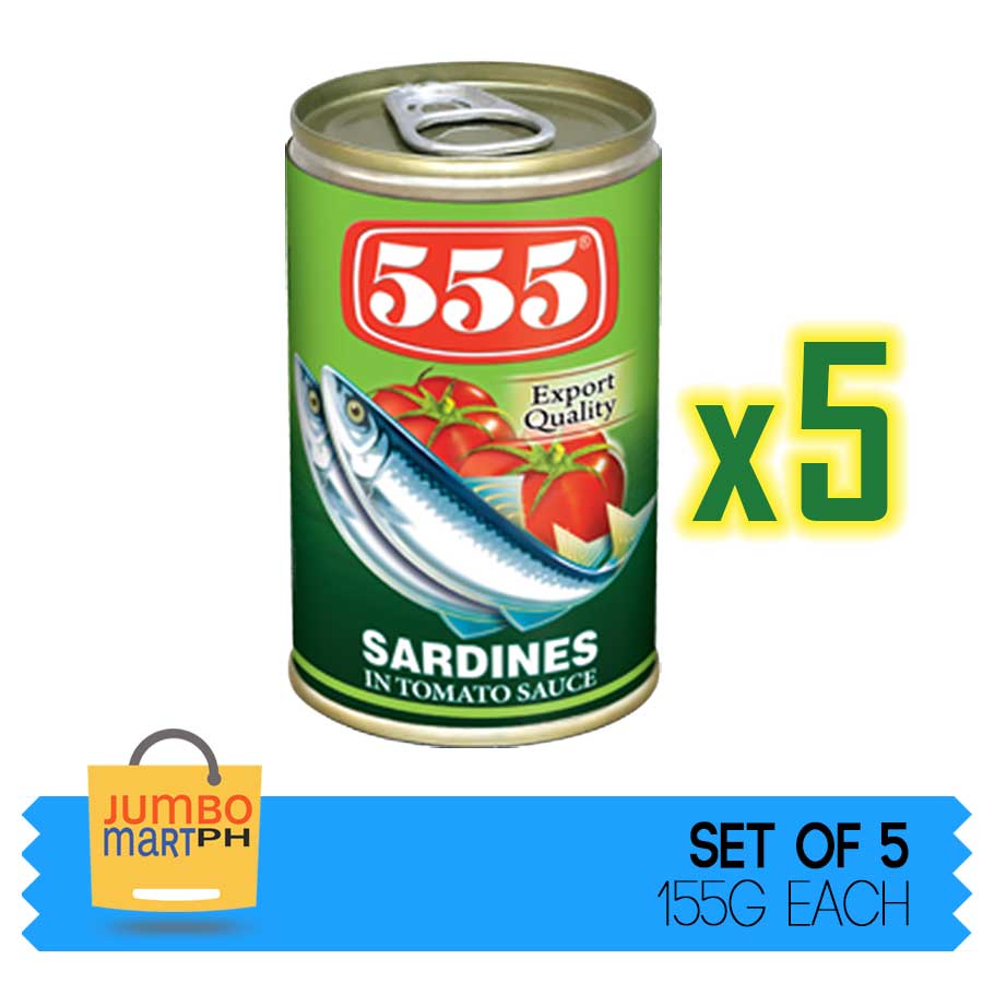 555 SARDINES IN TOMATO SAUCE 155G SET OF 5 Lazada PH