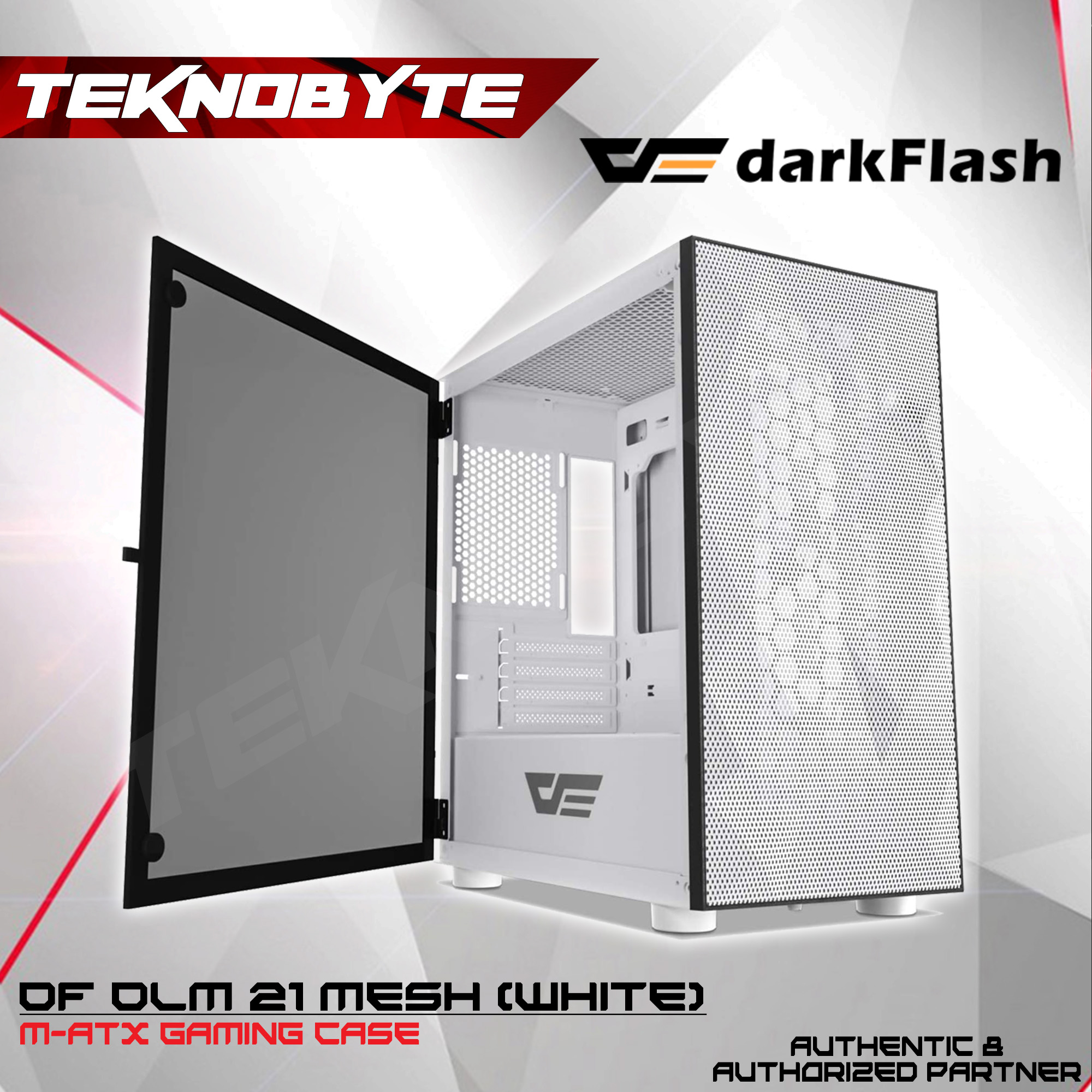 Darkflash Dlm White Mesh Front Door Opening Of Tempered Glass M Atx