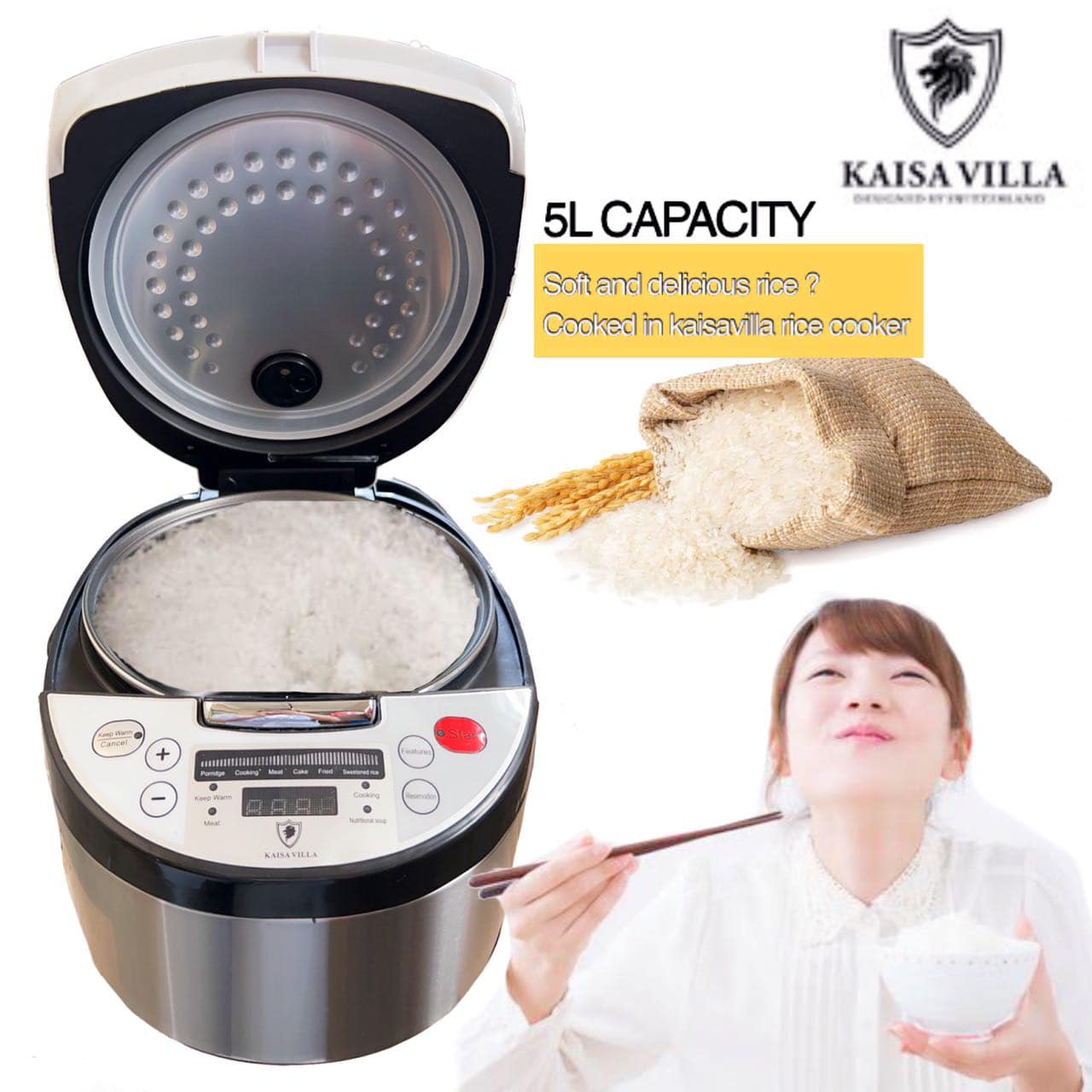 Original Kaisa Villa L Digital Rice Cooker Multi Functional Household