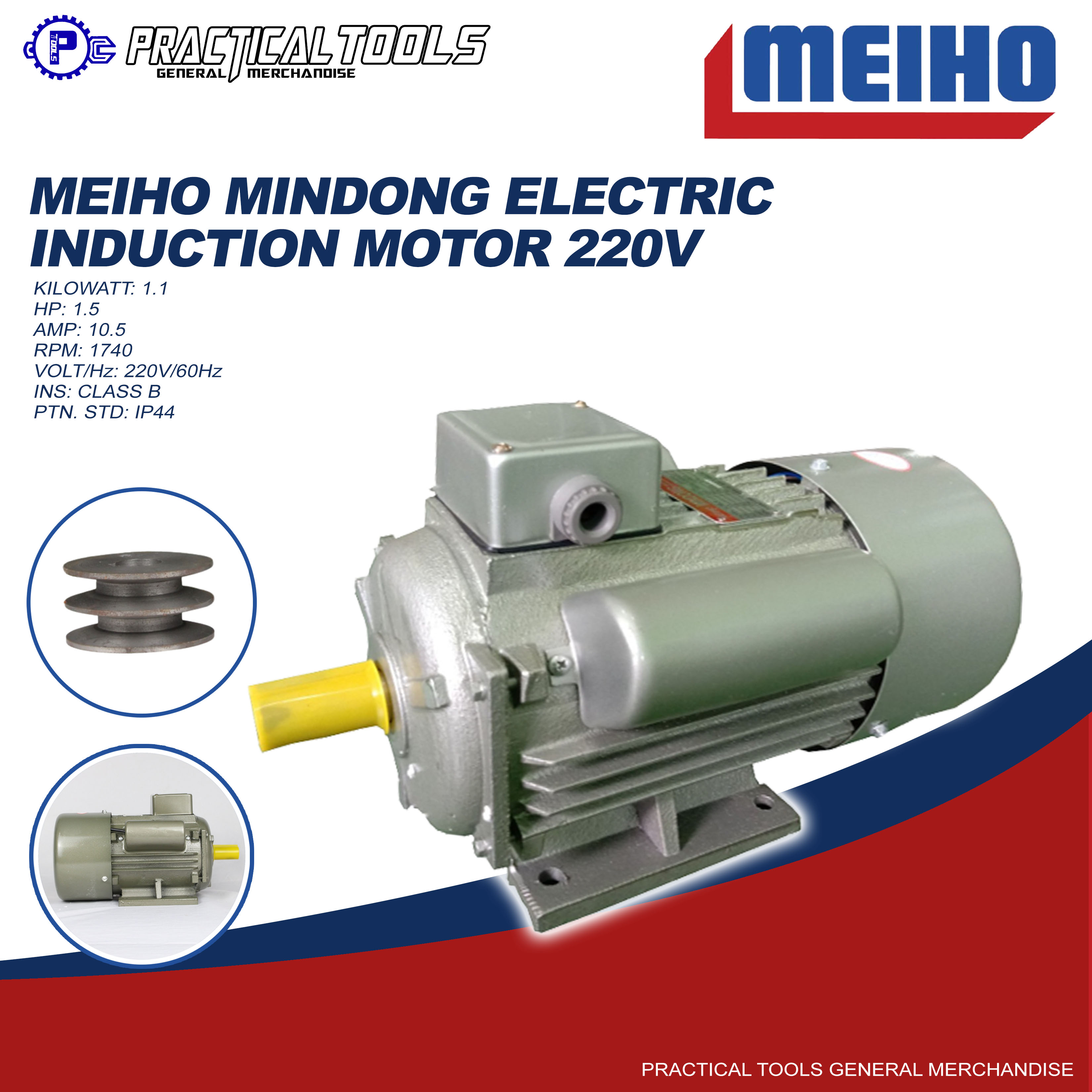 Meiho Mindong Electric Induction Motor Hp With Free Pulley Lazada Ph