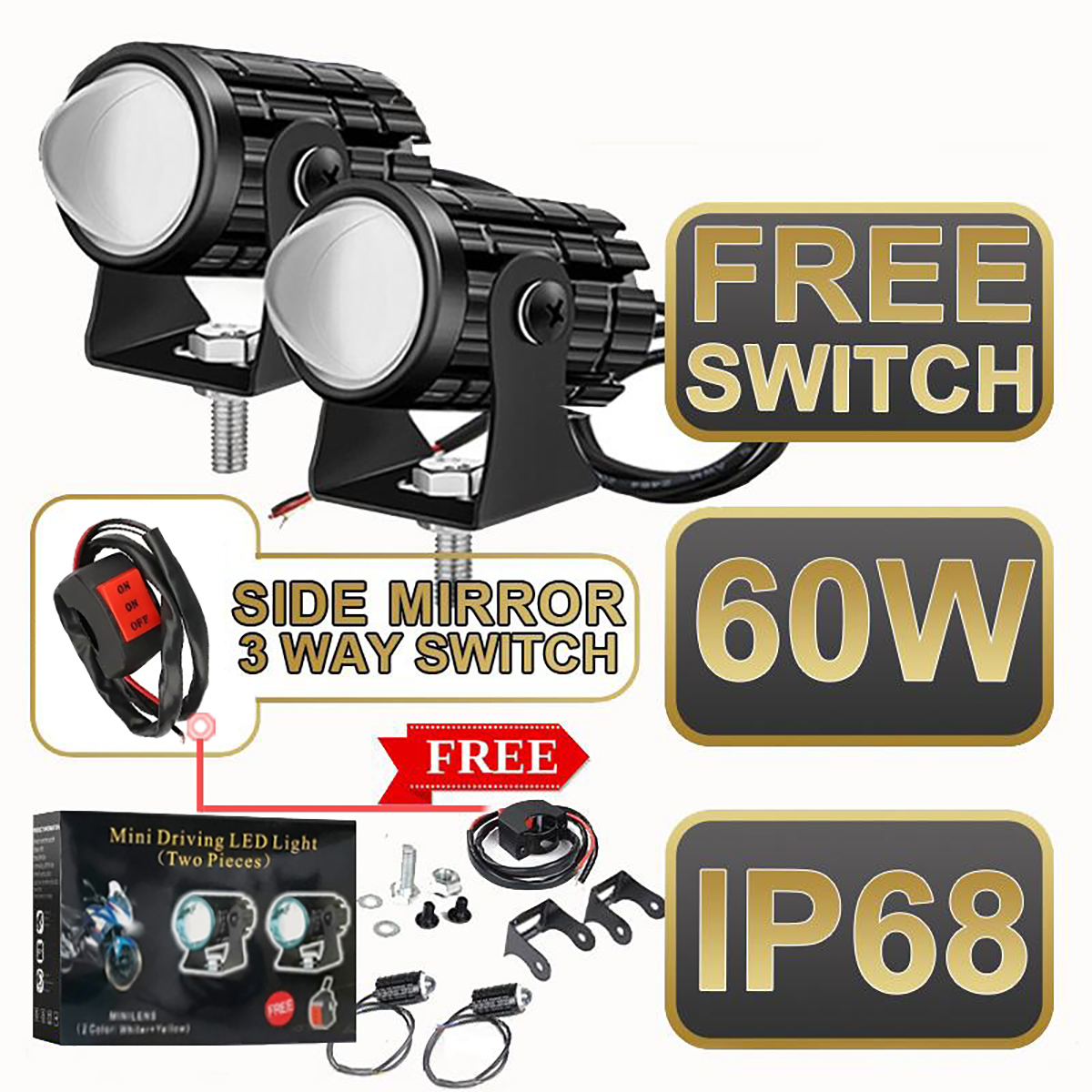 Motorcycle Driving Lights Full Set Original V2 LED Lights For