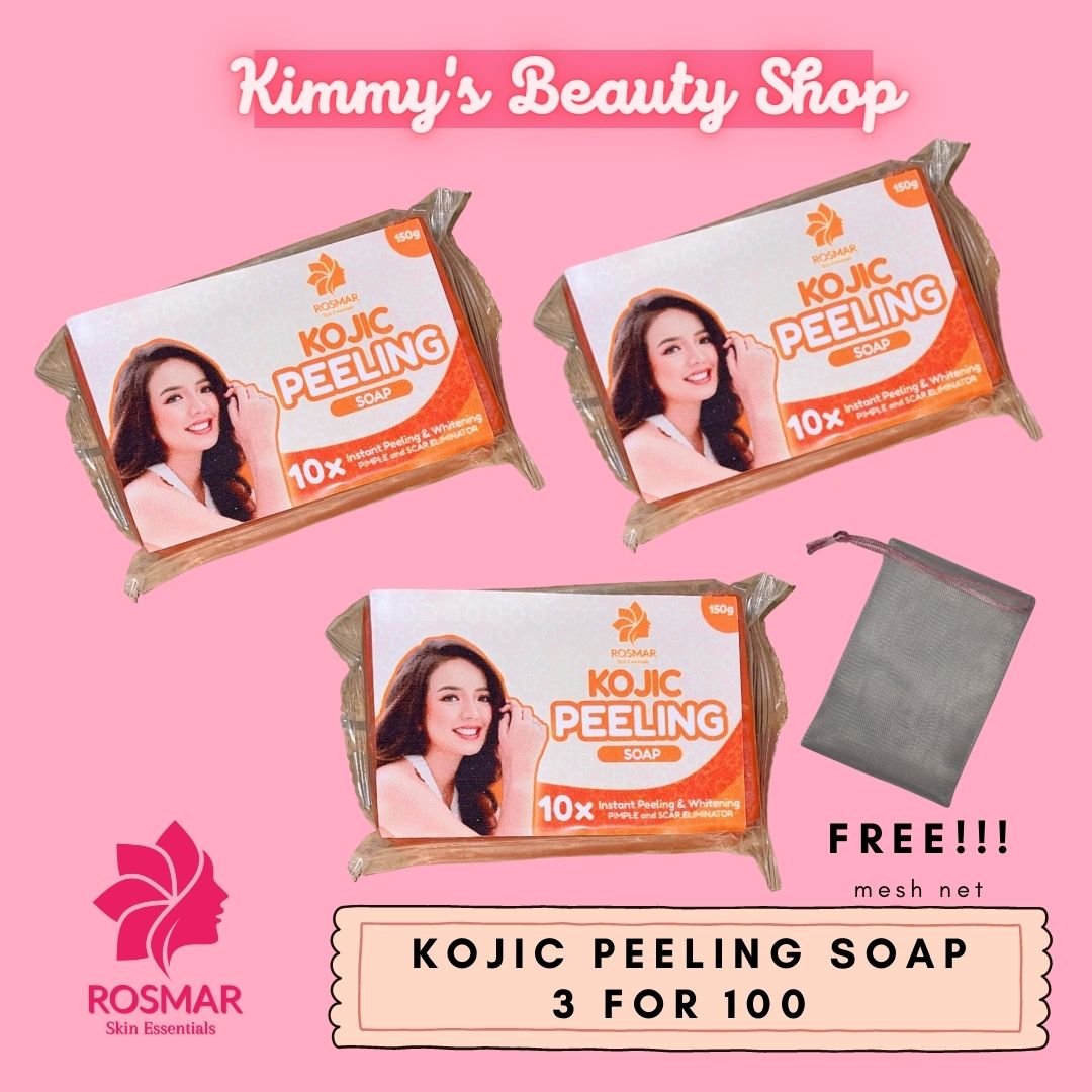 ROSMAR KOJIC PEELING SOAP 150G 3 FOR 100 WITH FREE MESH NET Lazada PH