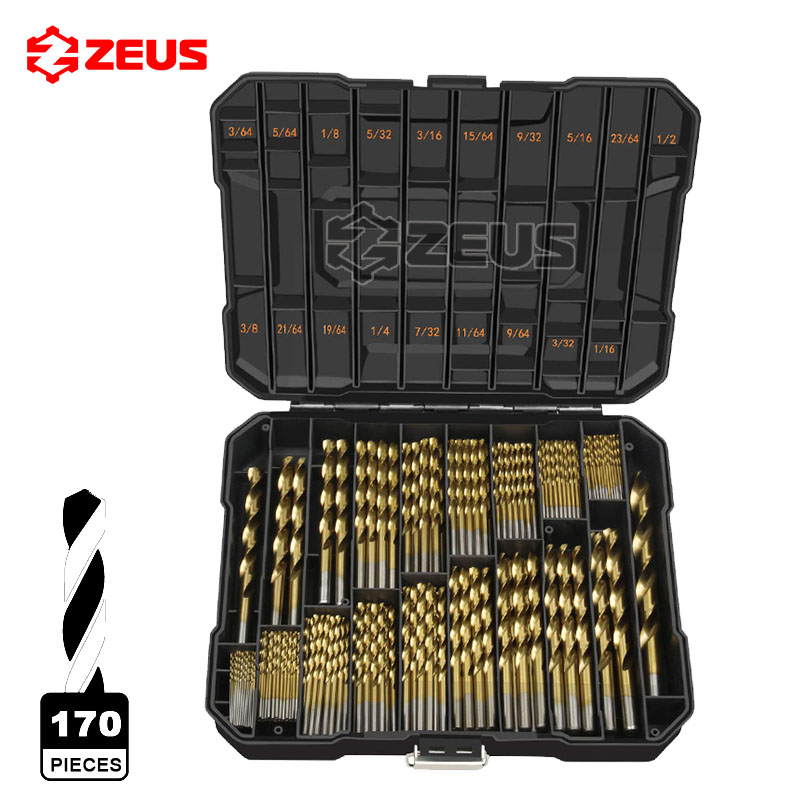 170Pcs 1 Mm Up To 10 Mm Titanium Coated HSS Drill Bit Set For Metal