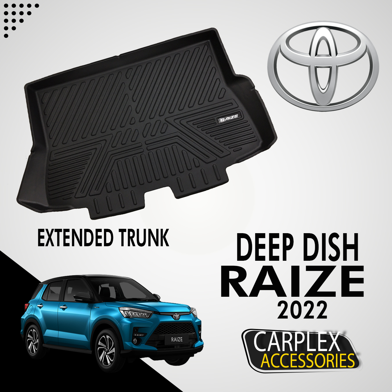 Carplex Toyota Raize 2022 5D Deep Dish And Trunk Tray Car Matting Floor