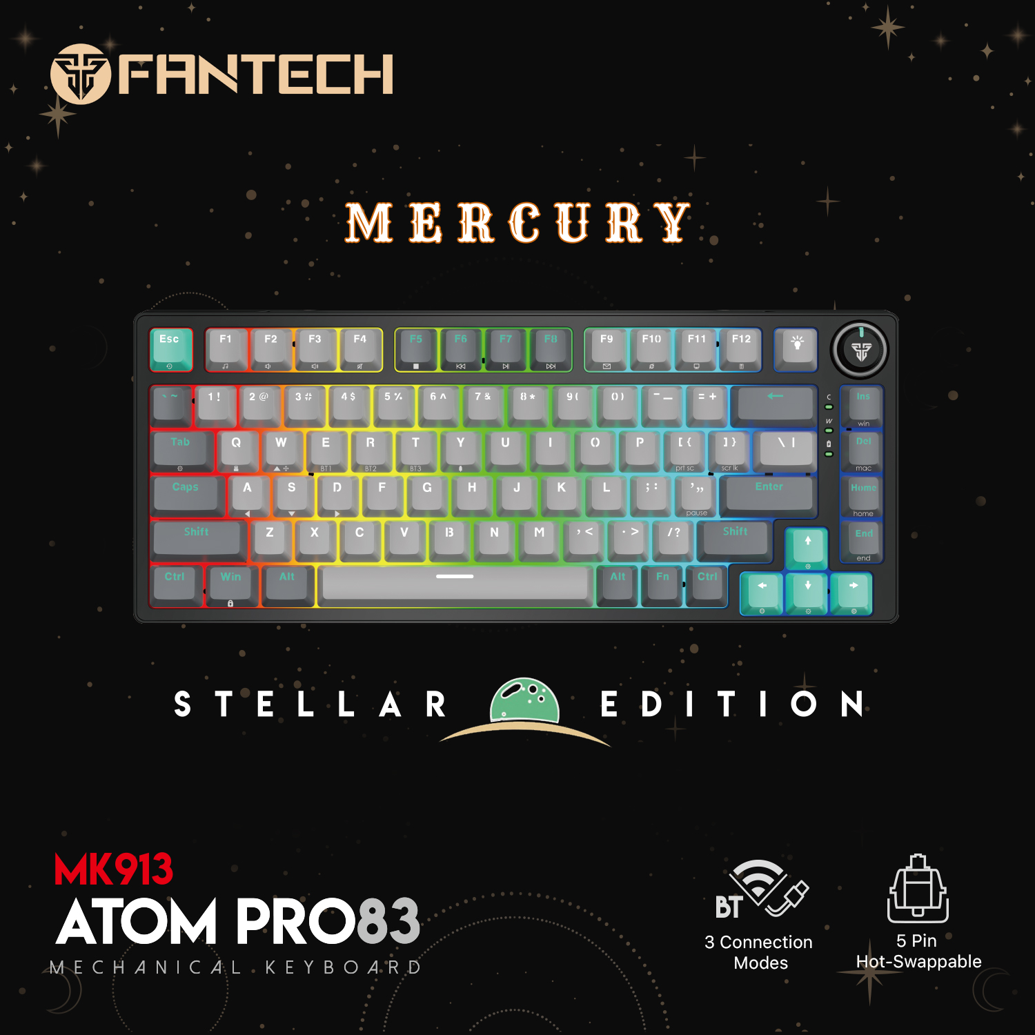 Fantech Atom Pro 63 83 MK912 MK913 Wireless Keyboard 5 Pin Hot