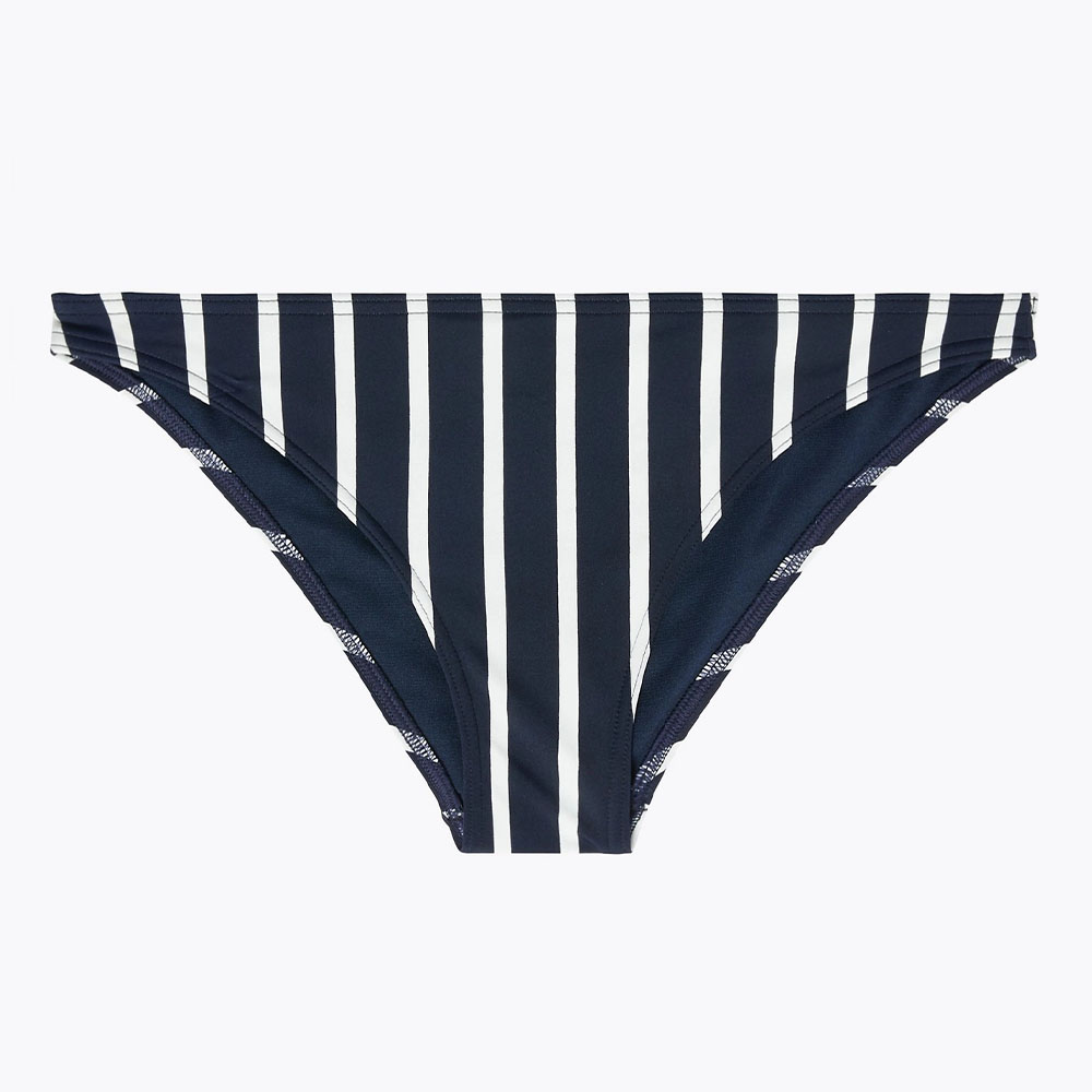 Marks Spencer Women S Striped Brazilian Bikini Bottoms Navy Mix