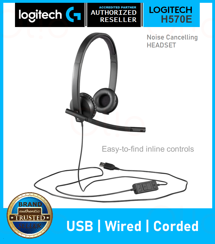 LOGITECH Headset H570E USB Noise Cancelling Authentic Brand New