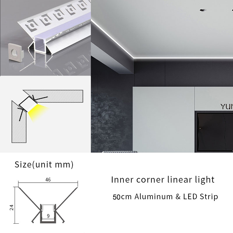 14W Seamless Linear Led Bar Lights Jointless Silica Gel Cover Recessed