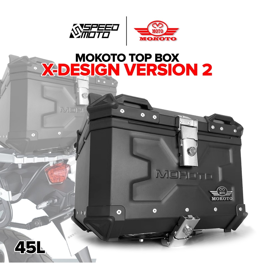 MOKOTO ALUMINUM ALLOY TOP BOX 45LITERS FOR MOTORCYCLE REAR TAIL 45L