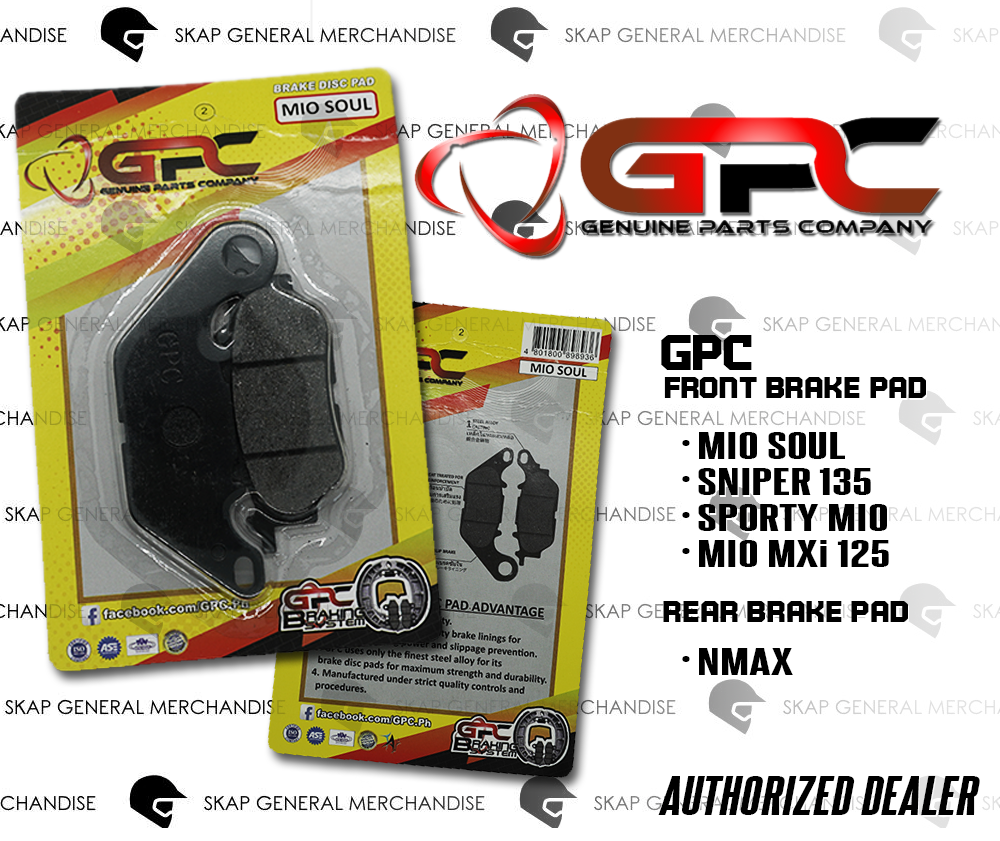 GPC MOTORCYCLE DISC BRAKE PAD FRONT MIO SOUL SNIPER135 SPORTY