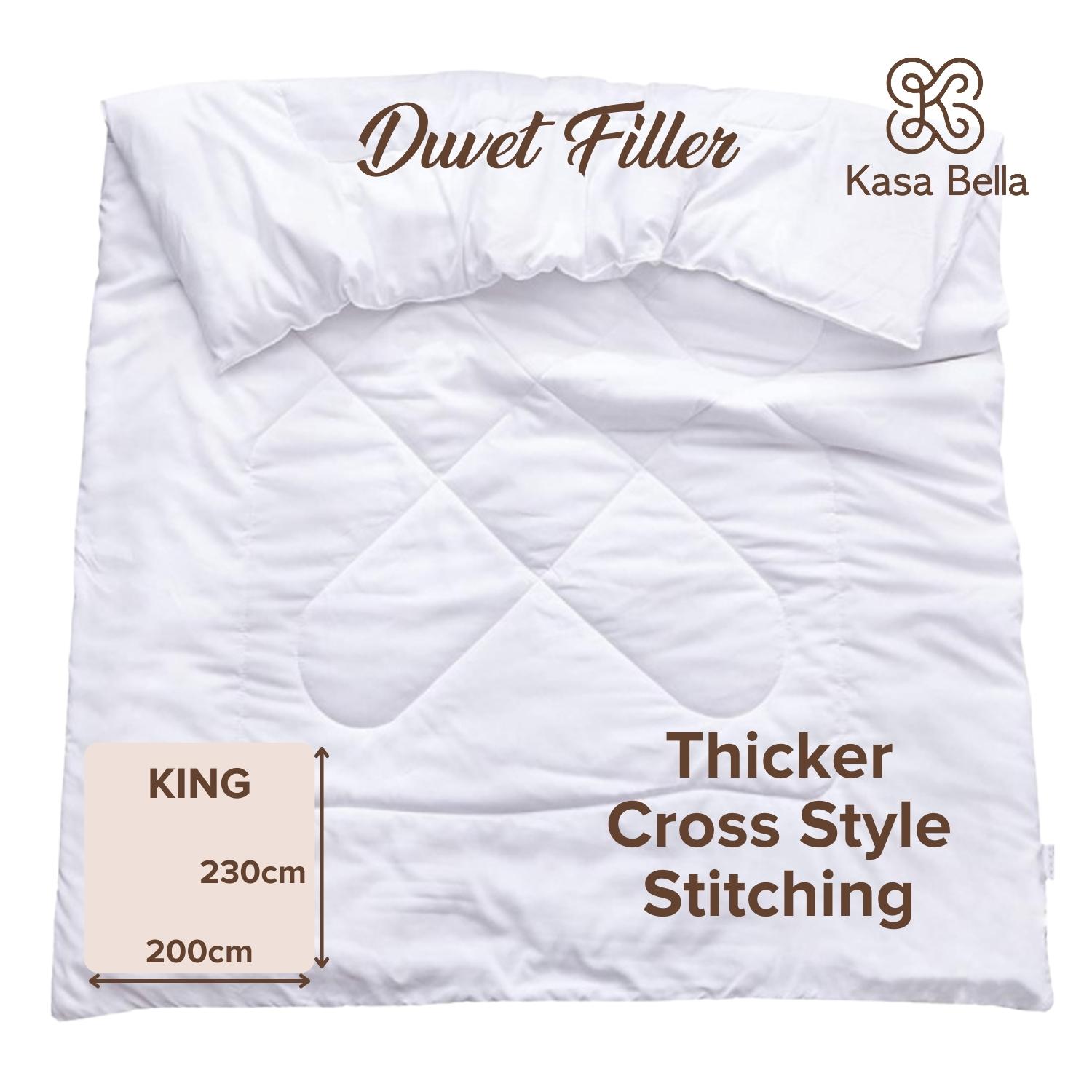 Kasa Bella Plain White Comforter Duvet Filler Insert