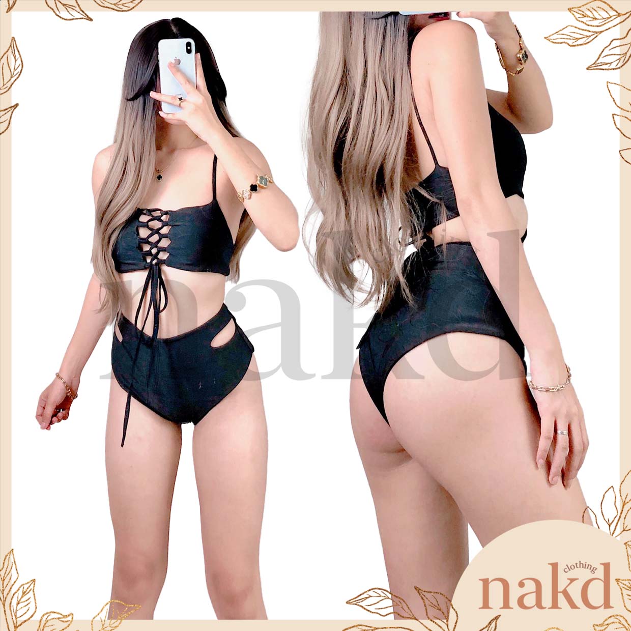 Nakd Naked Fashion Nicolette Criss Cross Multiway Two Piece Padded