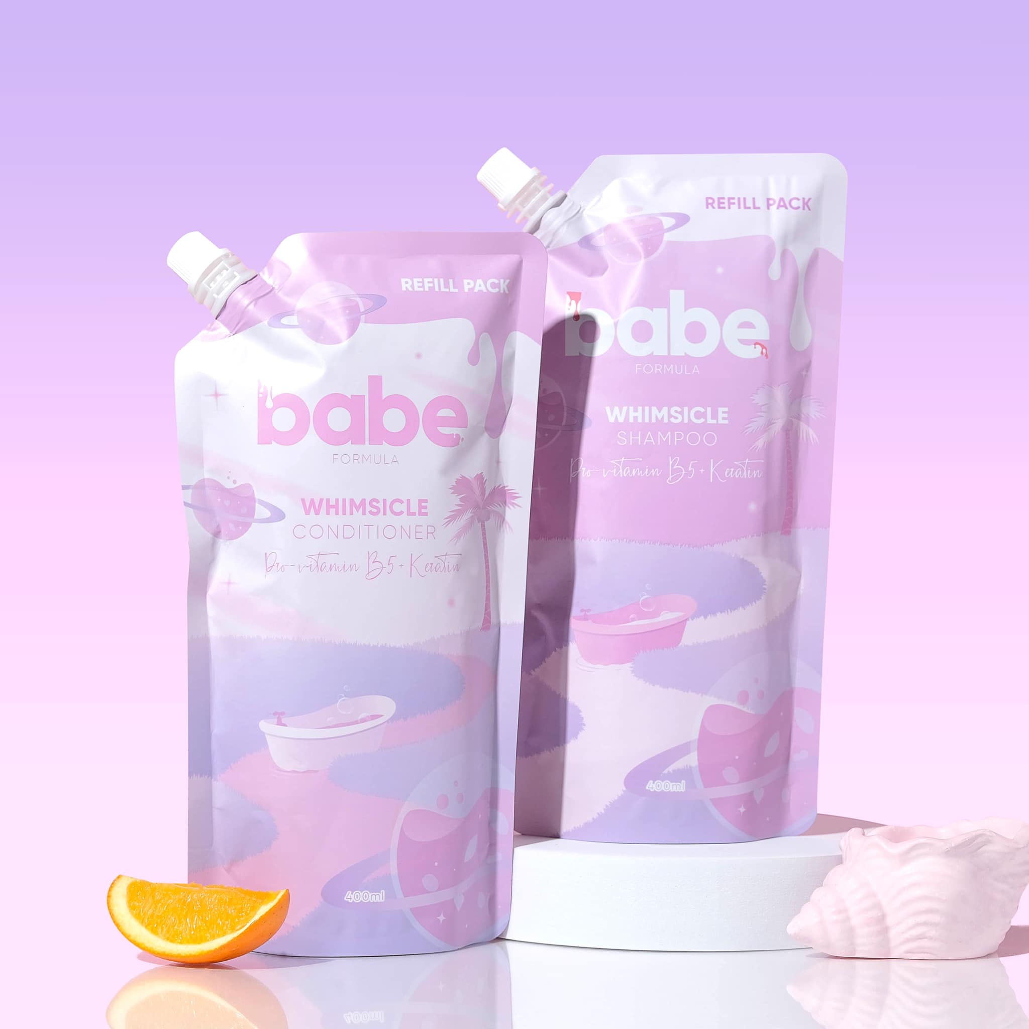 Babe Formula Whimsicle Shampoo And Conditioner Refill Pouch 400 Ml