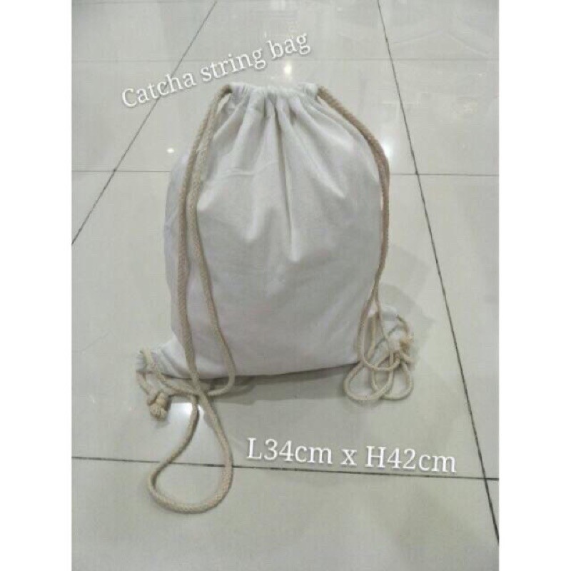 1pc Thick Canvas Katsa Drawstring Bag Back Pack String Bag Backpack Eco