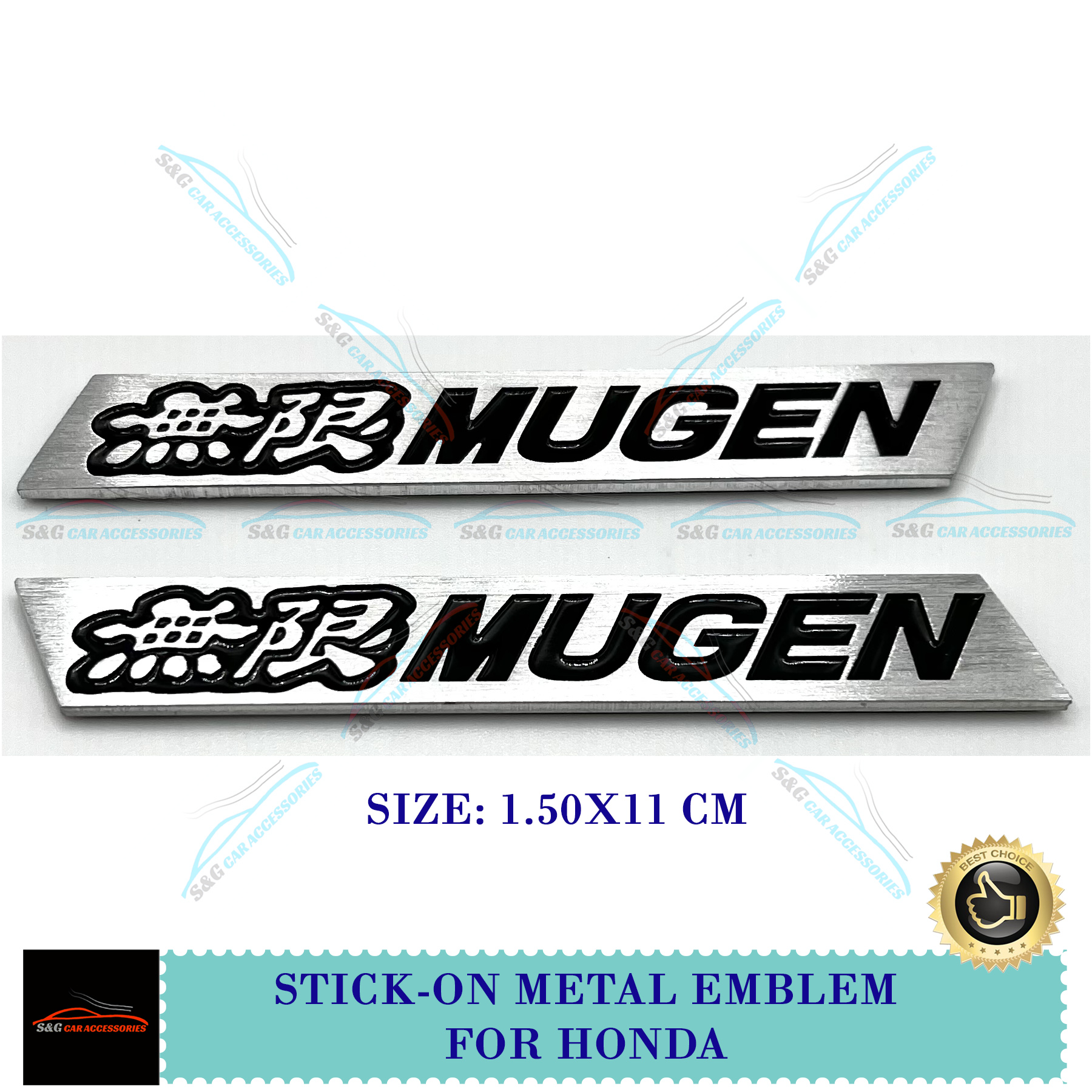 Mugen Spoiler 3D Metal Emblems Emblem Badge Decal For Honda 1 Pair