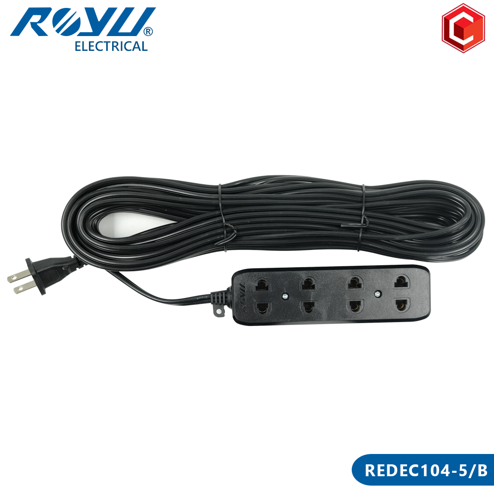 Convenience Outlet 4 Gang Socket ROYU REDEC104 5 B Universal 5 Meters